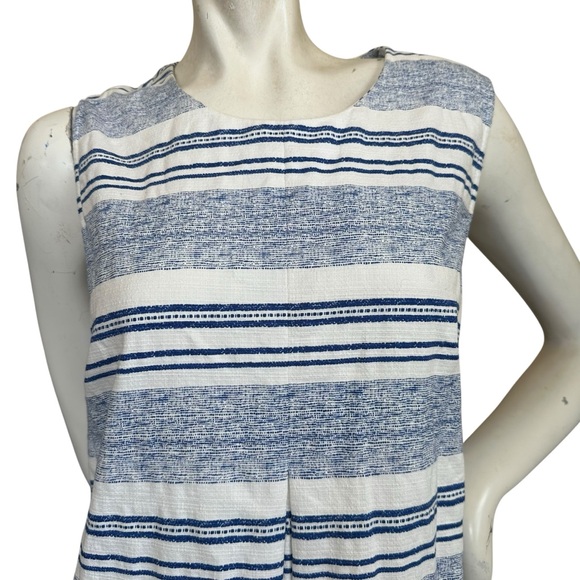 J Mc. Laughlin White & Blue Striped Sleeveless Mini Dress Tracy Size Large - Picture 3 of 8